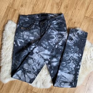 Designer | Black Studded Tiedye Skinny Jeans